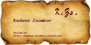 Kedves Zsombor névjegykártya